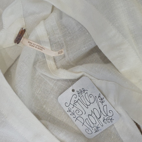 White Sleeveless V-Neck Lace-Up Side Mini Beach Cover Up - Picture 6 of 10